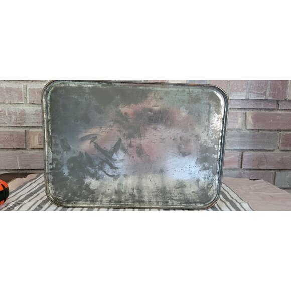 Vintage 1970s Metal Bread Box With Hinged Lid Fall Harvest Pumpkin Corn Graphics - Picture 5 of 10